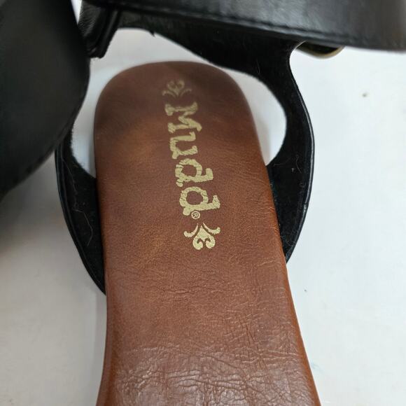 Mudd Women's Sandals Aztec Print Kourtney Black Ankle Strap Size 7.5 Med - Picture 2 of 5